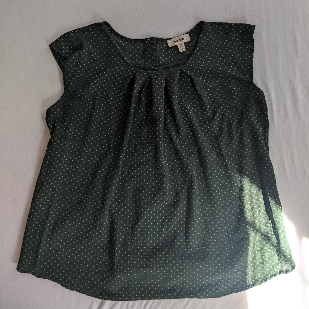 Green Polka Dot Blouse